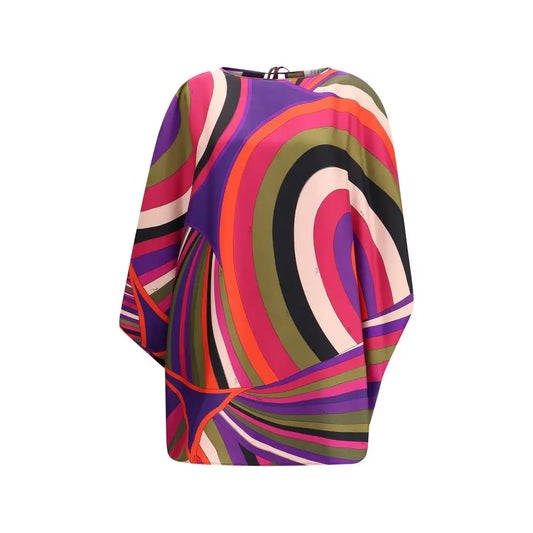 Emilio Pucci Short Caftan in silk with Marmo print - One Size