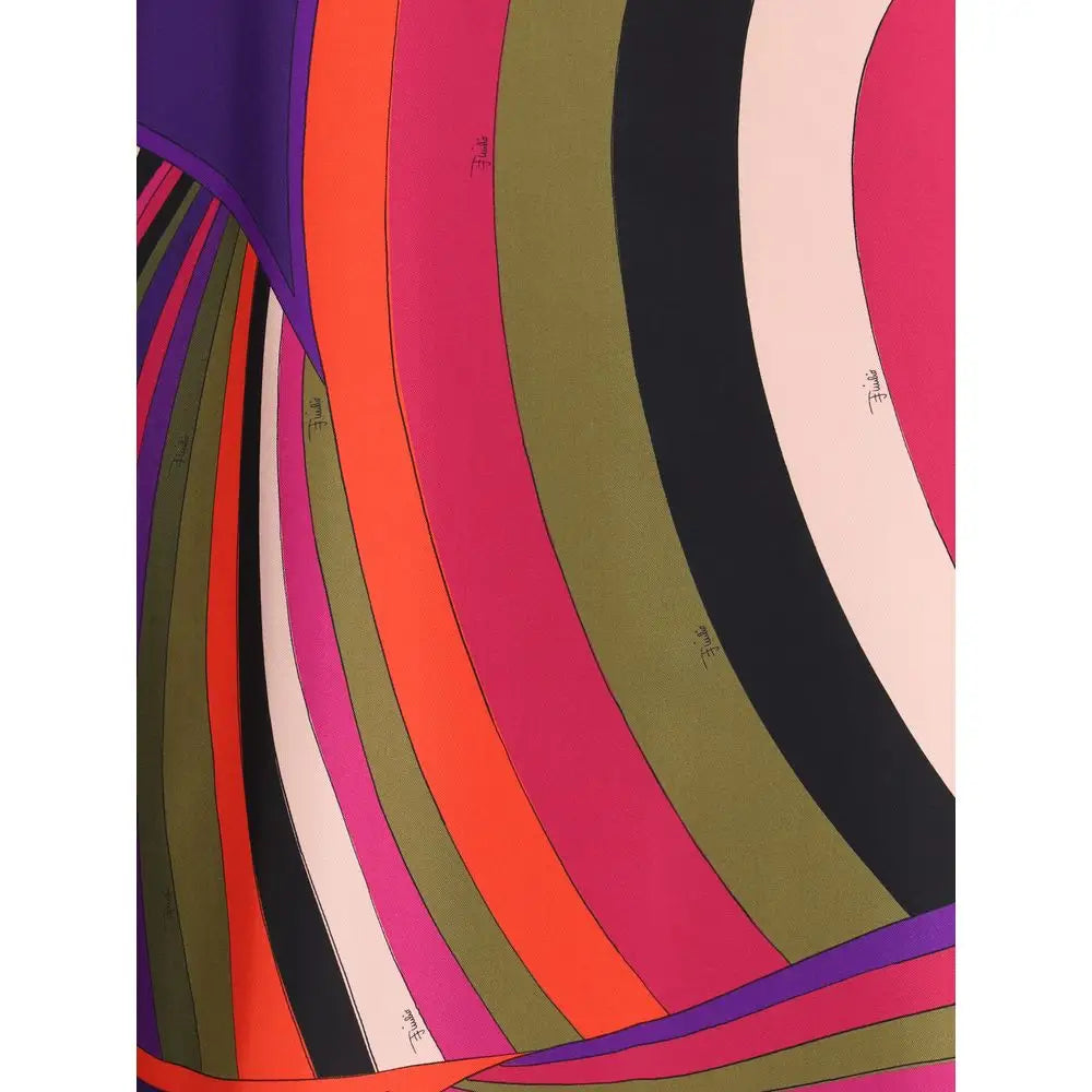 Emilio Pucci Short Caftan in silk with Marmo print - One Size