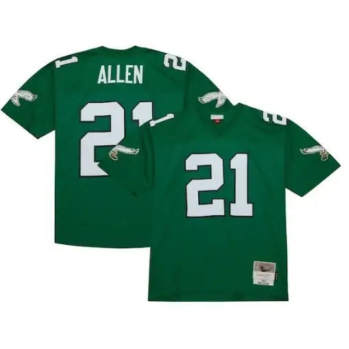 Green Philadelphia Eagles Eric Allen legacy jersey with number 21 and ALLEN on back