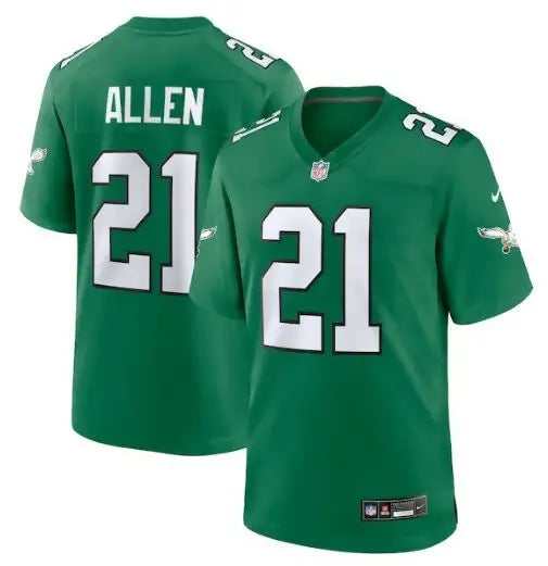 Green Philadelphia Eagles Nike Alternate Game Jersey with number 21