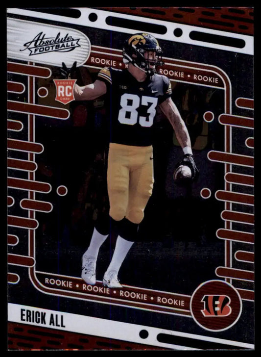 Football trading card featuring Erick All in black and gold uniform from Panini Absolute 2024