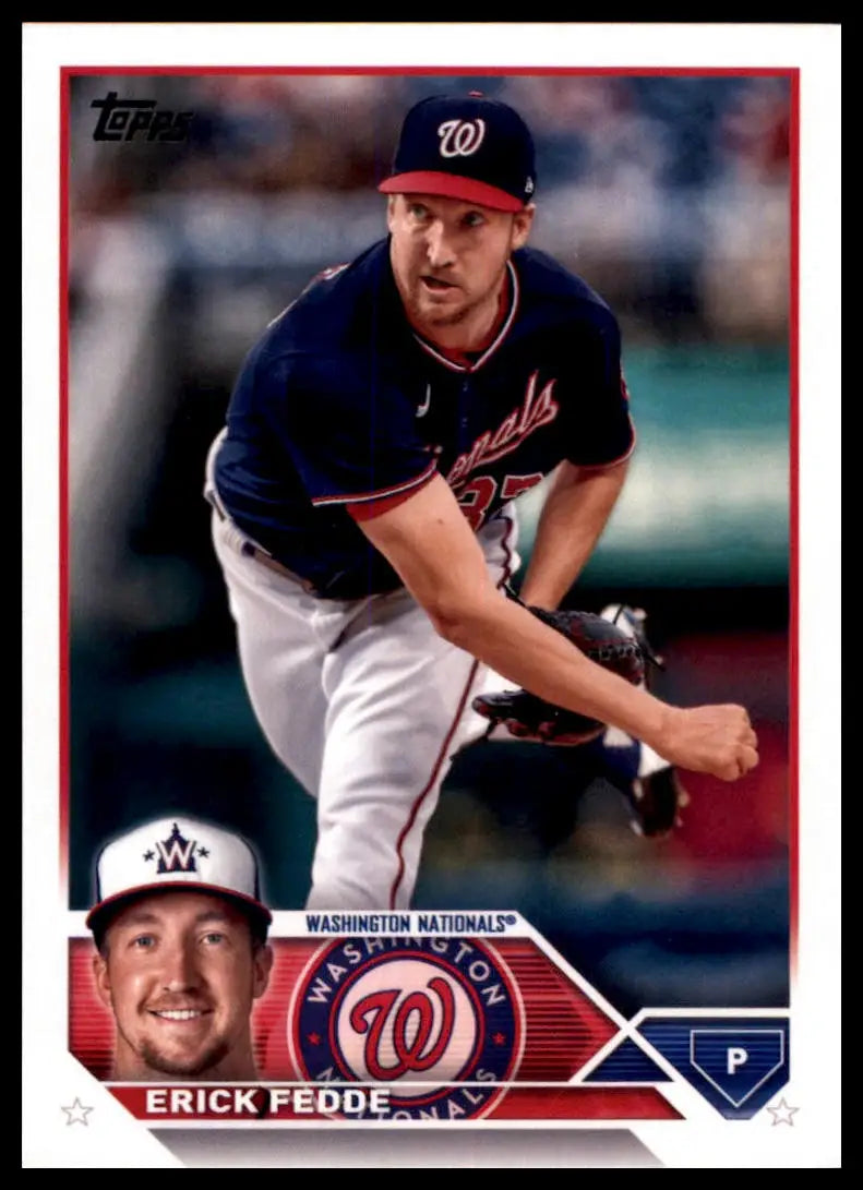 Erick Fedde baseball card from 2023 Topps #258 Washington Nationals collection