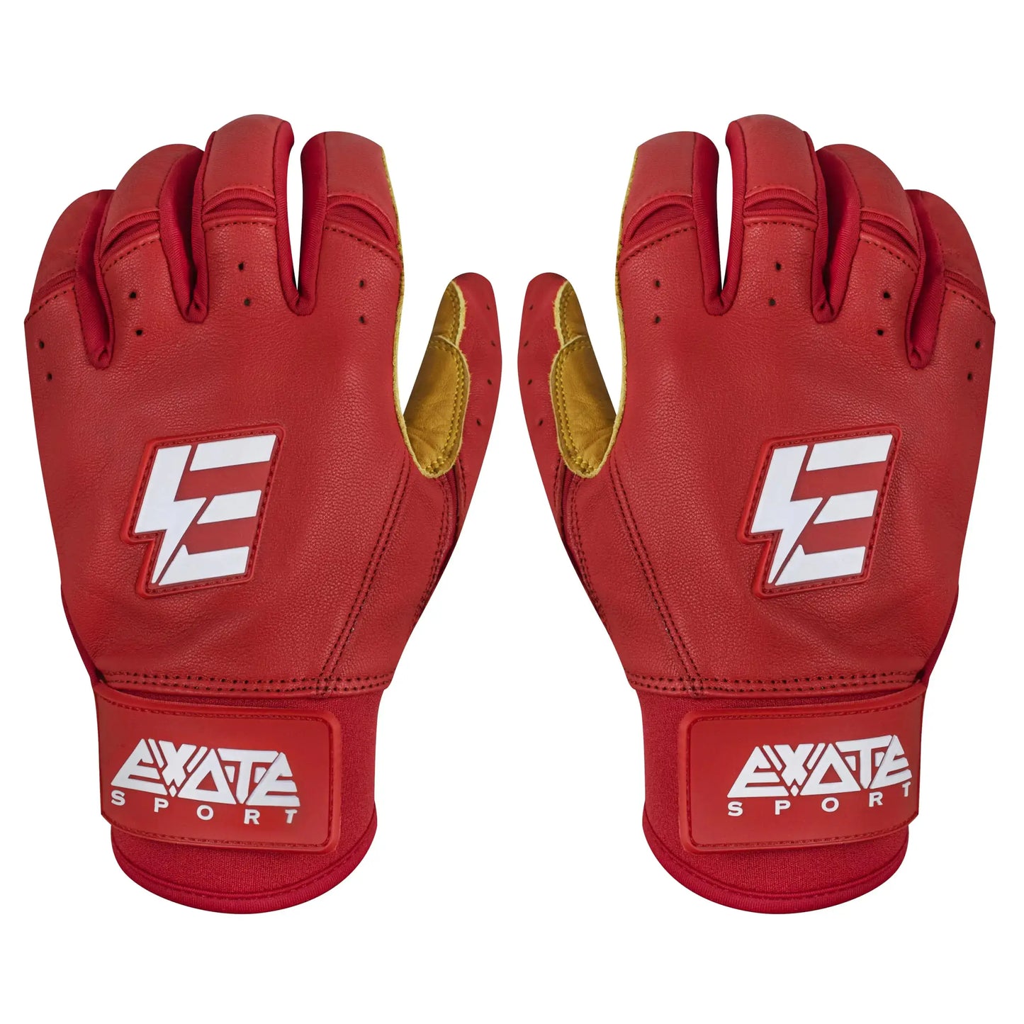 Pair of red baseball batting gloves with extra grip and wrist support for men women youth