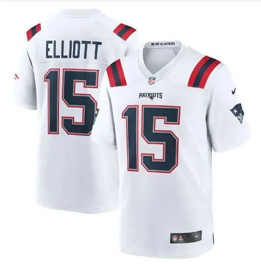White Ezekiel Elliott New England Patriots Nike Game Player Jersey front view