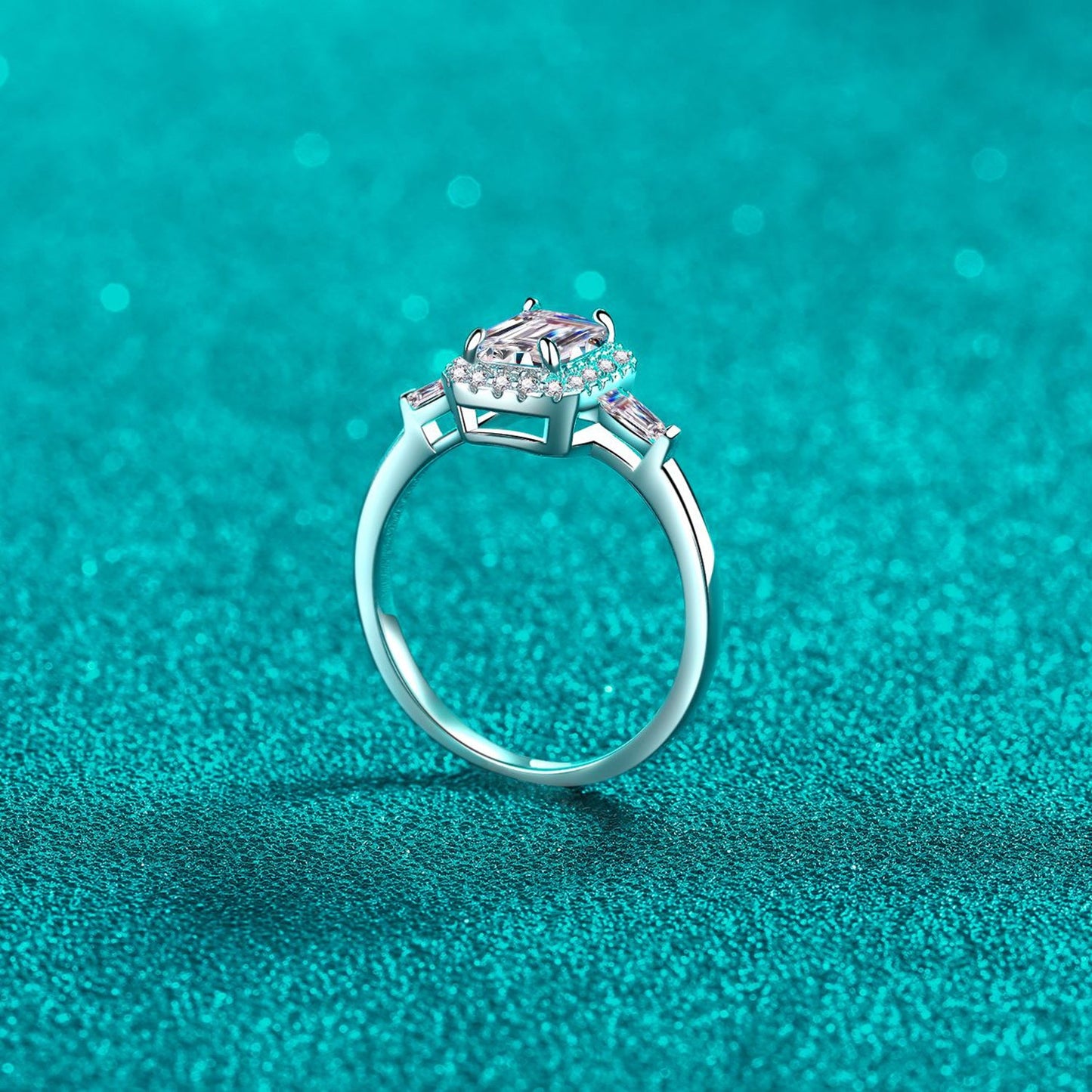 1 Carat Moissanite Sterling Silver Ring For Her Shine