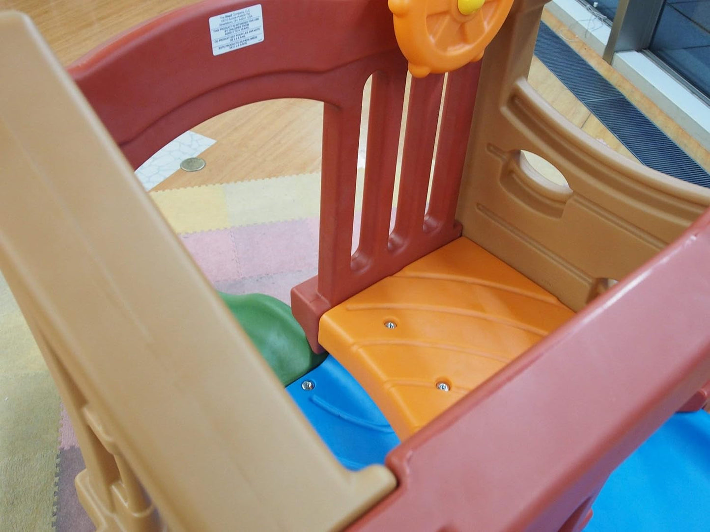 Play up Double Slide Climber, Kids Outdoor Playset, Backyard Playground Set, 2 Slides, Elevated Playhouse, outside Jungle Gym, for Toddlers 2-6 Years Old-4