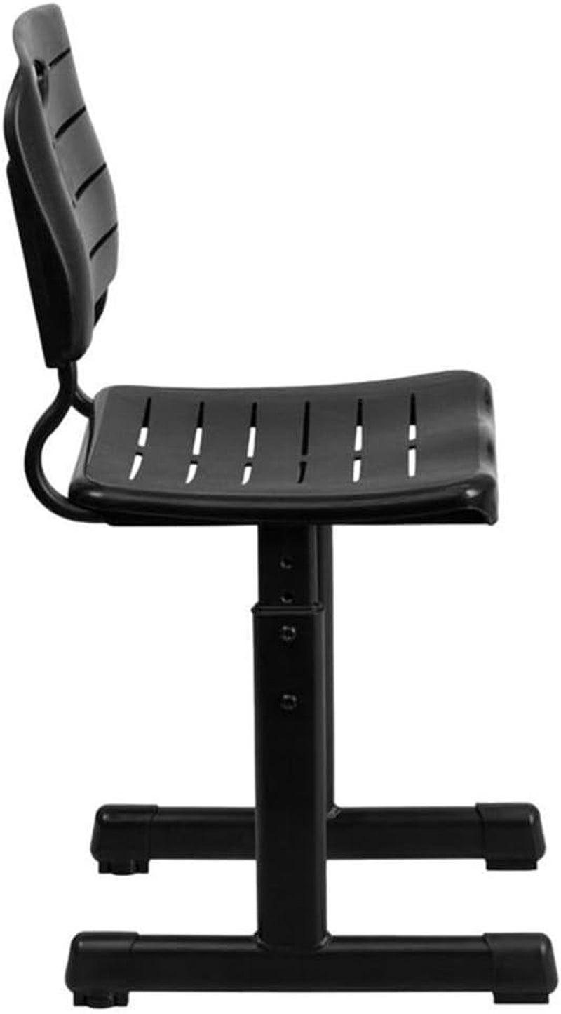 Adjustable Height Black Student Chair with Black Pedestal Frame-3