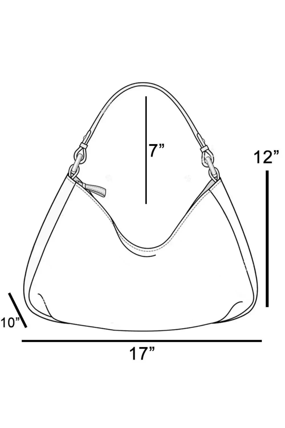 Fame Simple Faux Leather Hobo Shoulder Bag - KA / one size - Hobo Shoulder Bag