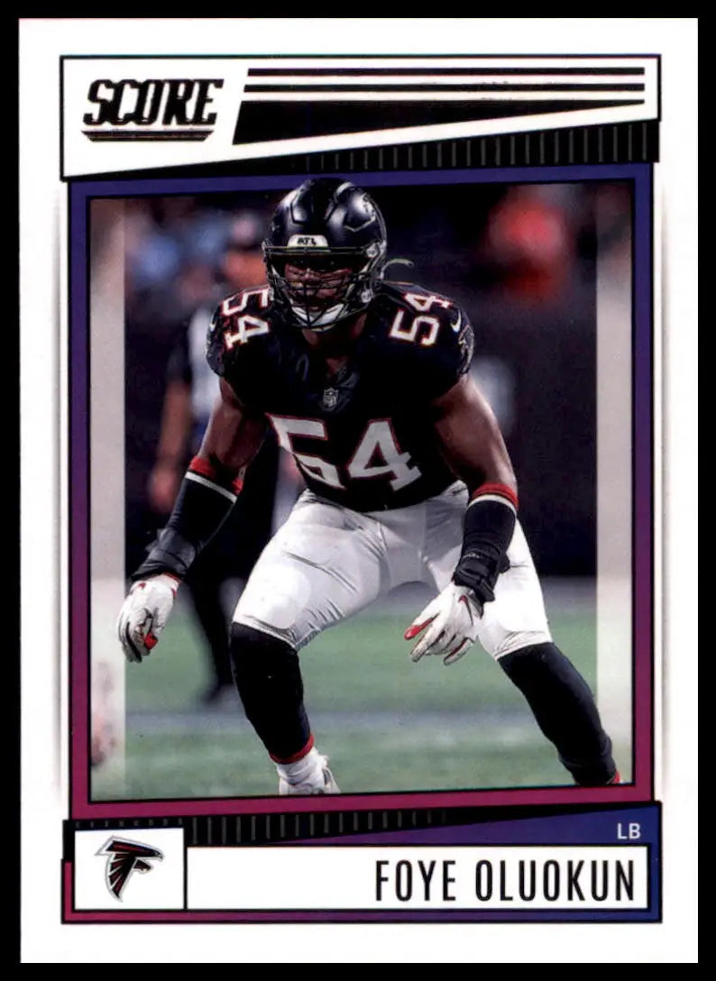 Foye Oluokun 2022 Score football card Atlanta Falcons product display