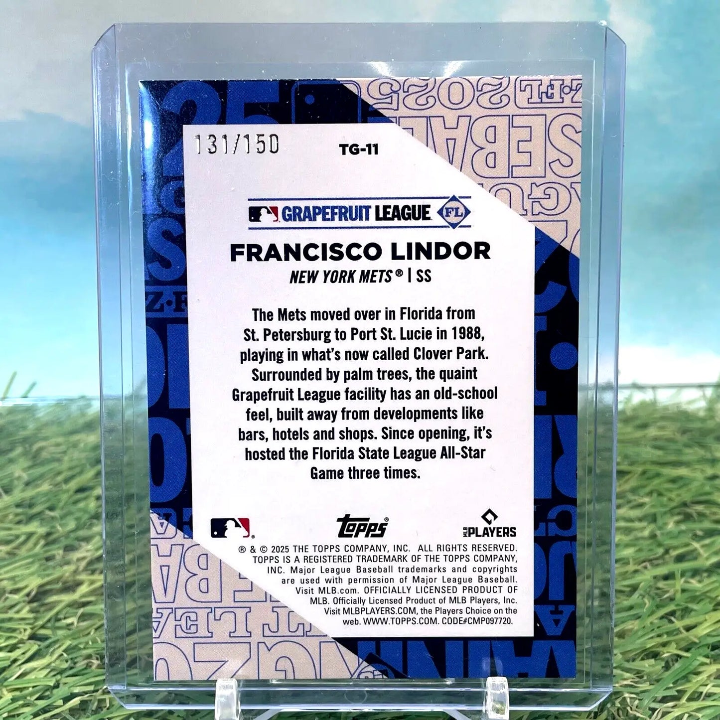 Francisco Lindor Mets Grapefruit League Refractor /150 2025 Topps Series 1 baseball card