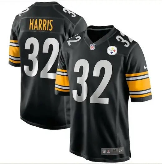 Black Pittsburgh Steelers Franco Harris Nike Game Retired Player Jersey with 32 on front and back