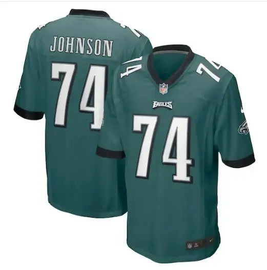 Green Fred Johnson Philadelphia Eagles Nike Game Jersey Midnight Green front view