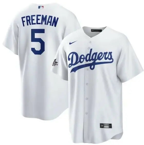 White Dodgers baseball jersey featuring Freddie Freeman for the 2025 MLB All-Star Game