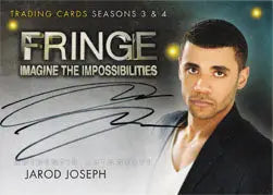Autographed card of Jarod Joseph as Agent Tim from Fringe Seasons 3 and 4