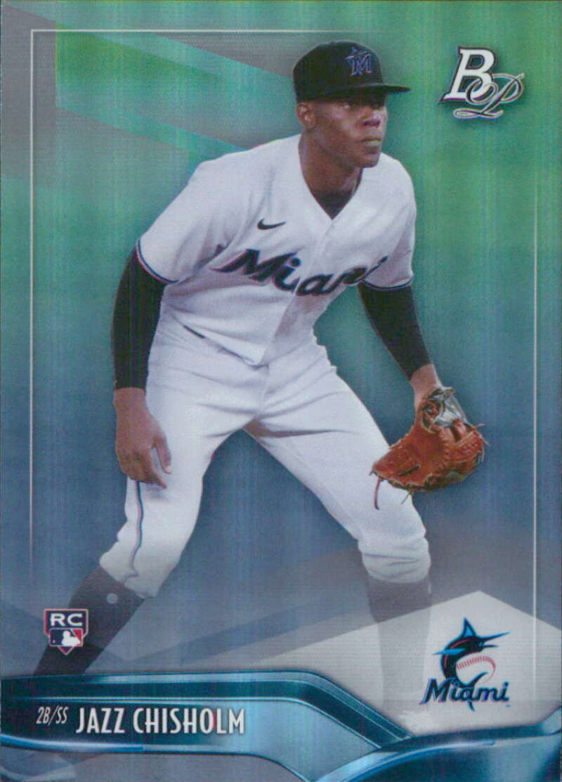 2021 Bowman Platinum #24 Jazz Chisholm NM-MT RC Rookie Miami Marlins Baseball Card Image 1