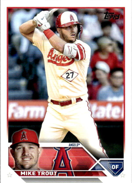 2023 Topps #27 Mike Trout NM-MT Los Angeles Angels Baseball Card Image 1
