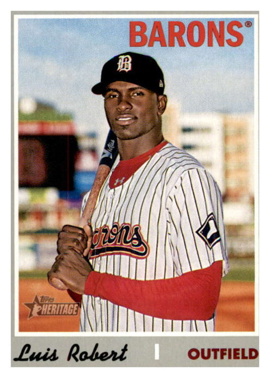 2019 Topps Heritage Minor League #154 Luis Robert NM-MT Birmingham Barons Baseball Card Image 1