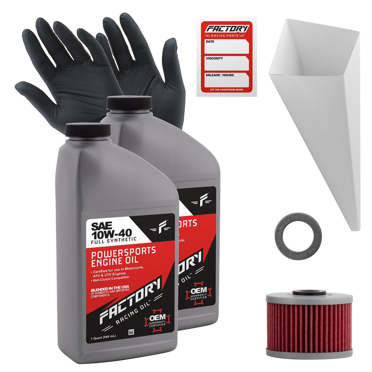 10W-40 2 Quart Oil Change Kit For Kawasaki KLX450R KL250G