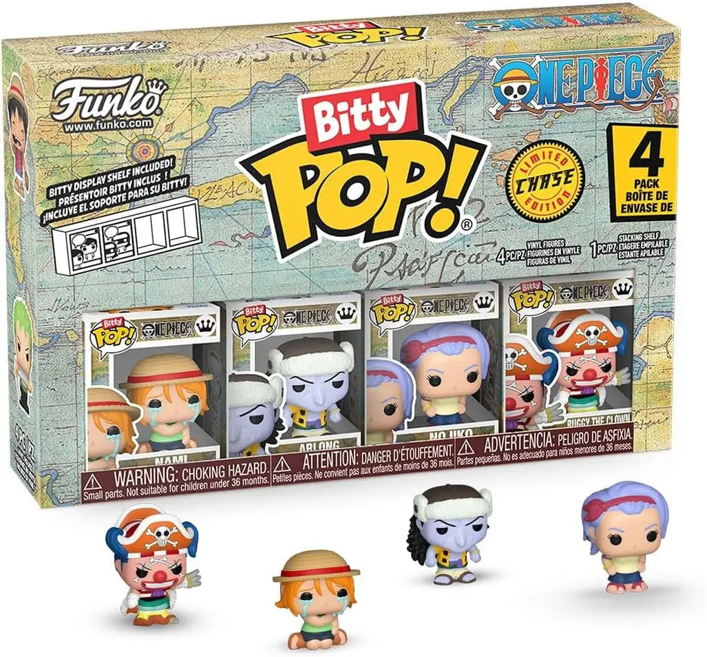 Funko Bitty Pop One Piece chase pack with Nami, Arlong, and hyper rare chase pop