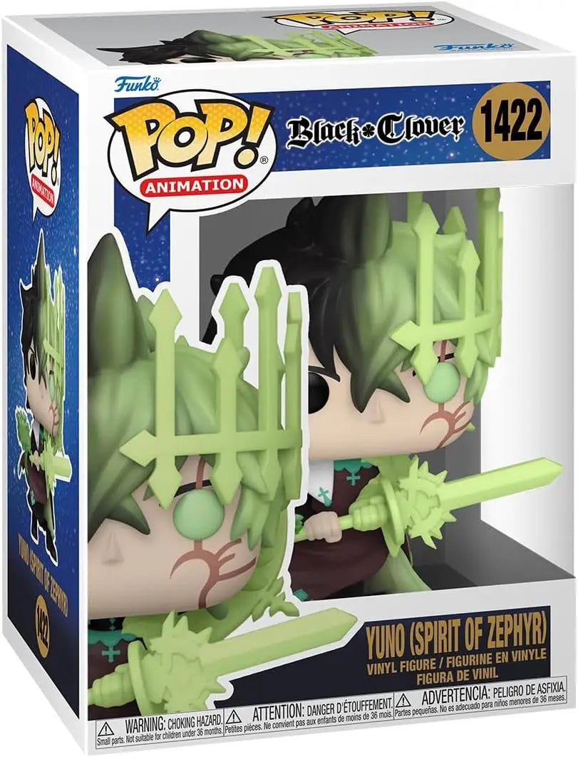 Funko Pop! figurine of Yuno from Black Clover, Spirit of Zephyr, #1422