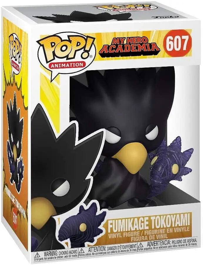 Black Crow Pop Vinyl figure with purple flower accessory from Funko Pop! Animation My Hero Academia Tokoyami
