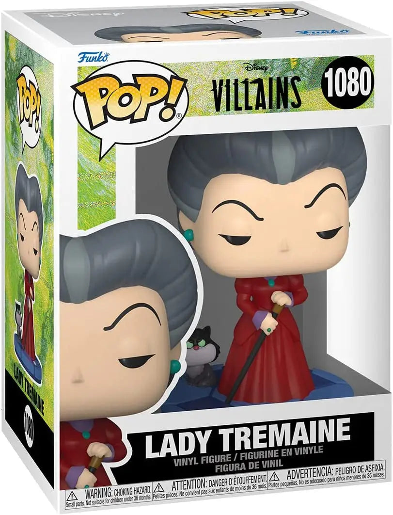 Funko Pop Disney Villains Lady Tremaine #1080 figurine for collectors and trading cards
