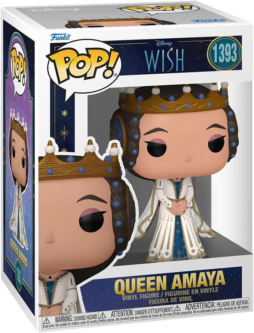 Funko Pop! Vinyl figure of Queen Amaya from Disney’s Wish in royal attire and crown