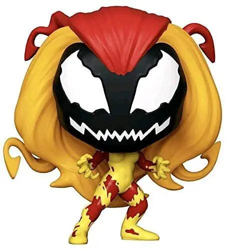 Funko Pop Scream Symbiote Venom figure with yellow and red hair and black face mask