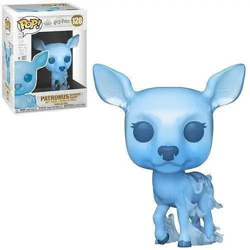 Blue Harry Potter Patronus Funko Pop figure with glowing eyes and detailed antlers