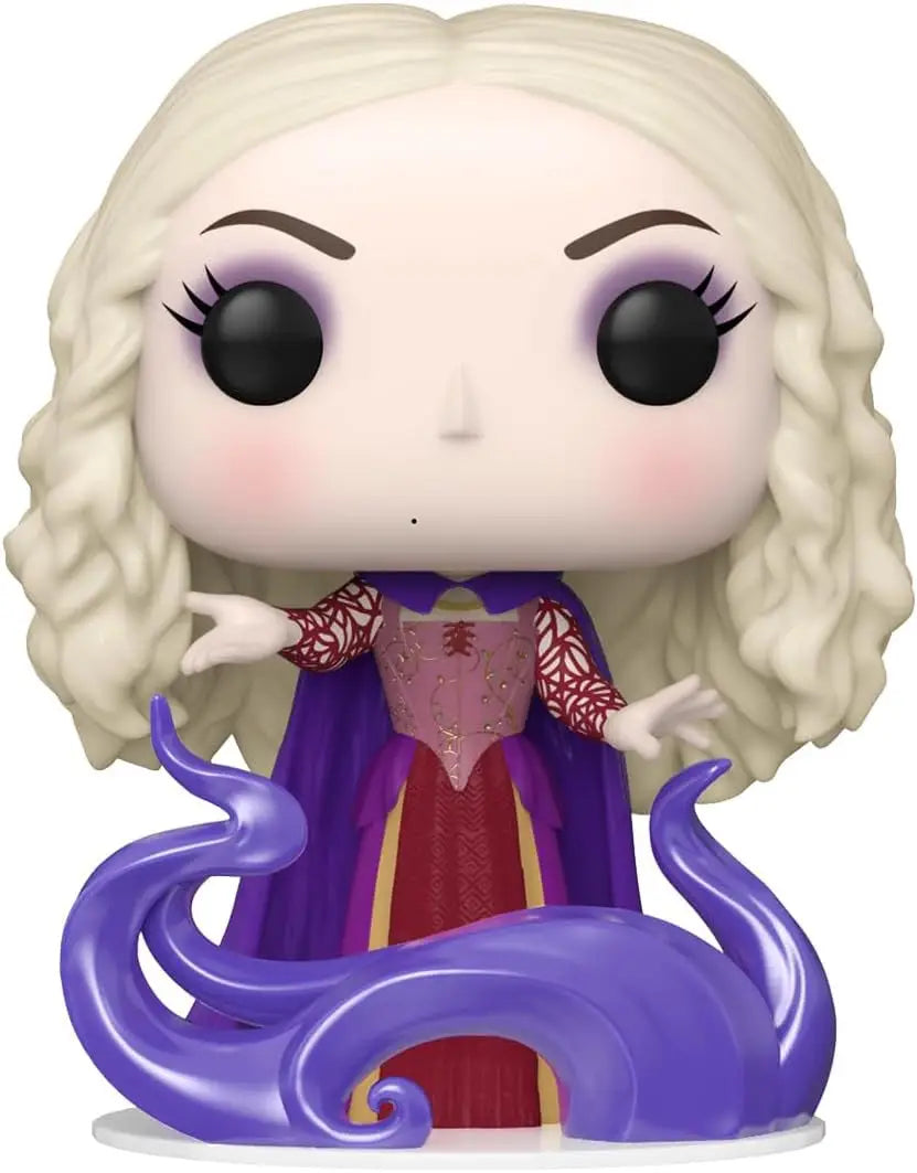 Funko Pop Hocus Pocus 2 Sarah figurine with purple magic effects and long blonde braids