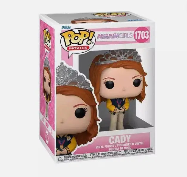 Funko Pop Movies Mean Girls Cady #1703 figure in crown and yellow vest for trading cards collectors