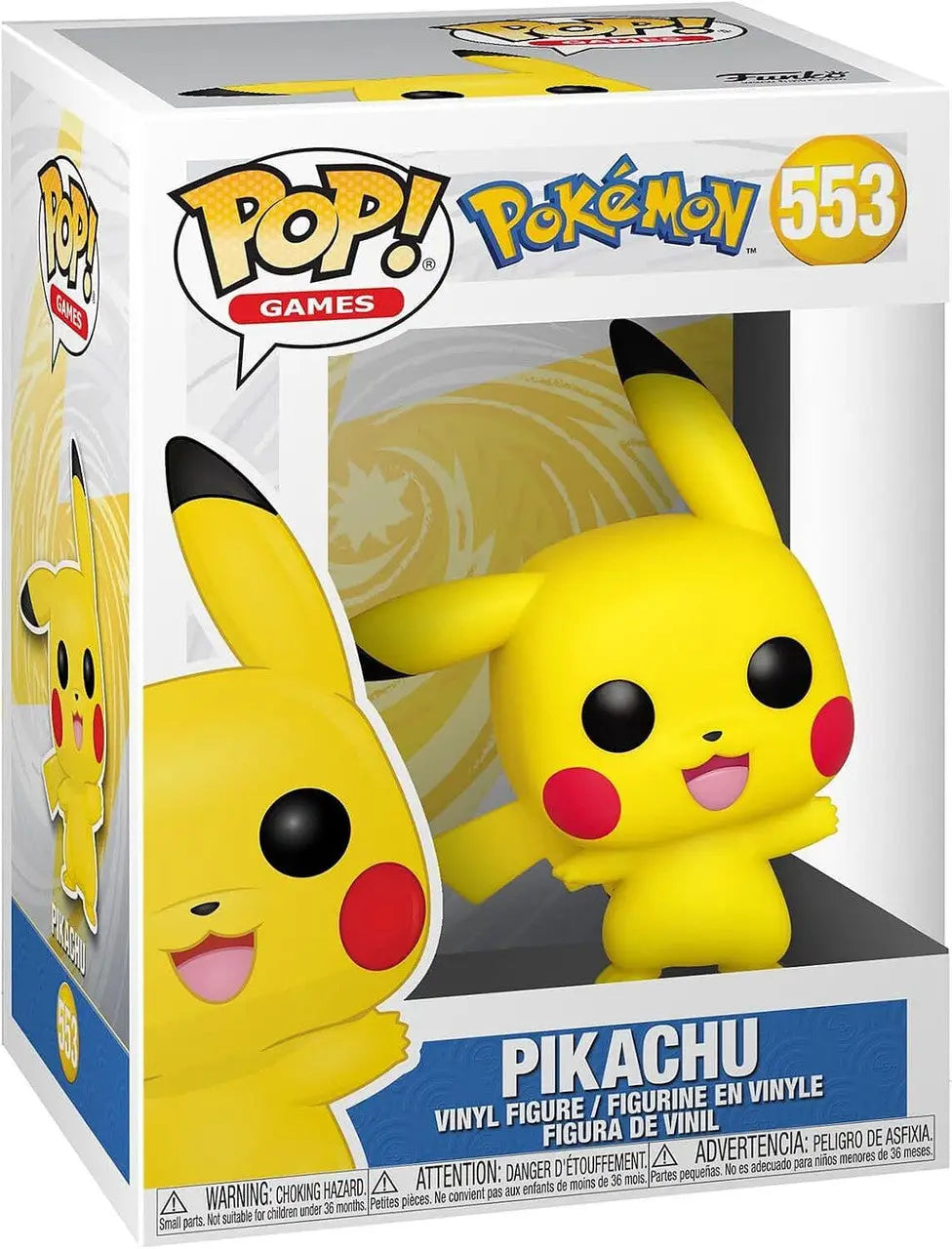Funko Pop Pikachu vinyl figure with stylized design from Funko Pop Pokemon 553