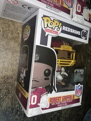 Funko Pop Robert Griffin III #8 Redskins rare NFL Commanders collectible case