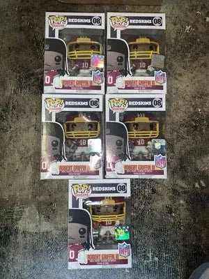 Funko Pop Robert Griffin III Figures from the Redskins Vaulted NFL Commanders Case