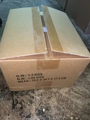 Sealed cardboard box with weight and dimension markings for Funko Pop Robert Griffin III case