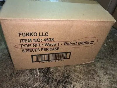 Funko Pop shipping box for Robert Griffin III Redskins Vaulted NFL collectibles