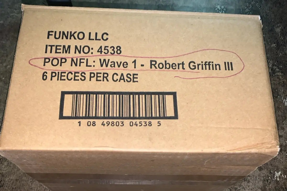Funko Pop Robert Griffin III case featuring NFL Redskins Commanders collectibles