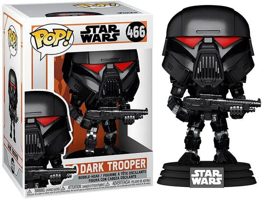 Black and red Dark Trooper battle droid Funko Pop figure with helmet armor and blaster