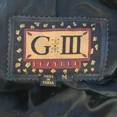 G III Black Leather Trench Coat with Brand Label for Women in Size Medium
