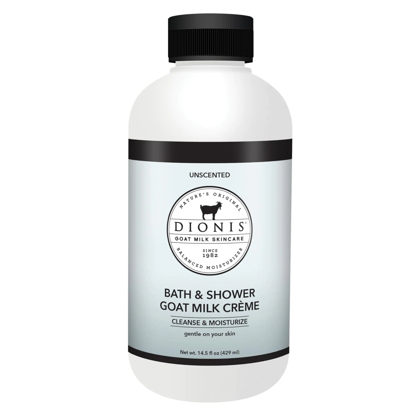 Dionis Goat Milk Skincare Unscented Bath Soap & Liquid Shower Crème Skin Moisturizer & Hydrating Body Wash Made in The USA Cruelty Free Shower Gel For Sensitive Skin 14.5 oz Bottle