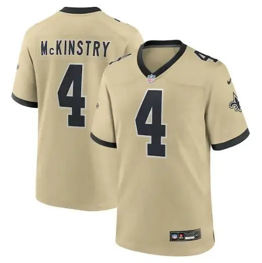 New Orleans Saints Nike Gameday McKinstry tan and black football jersey for sale
