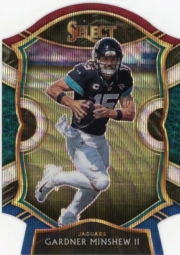 Gardner Minshew II football card Panini Select Tri Color Die Cut Jaguars 2020