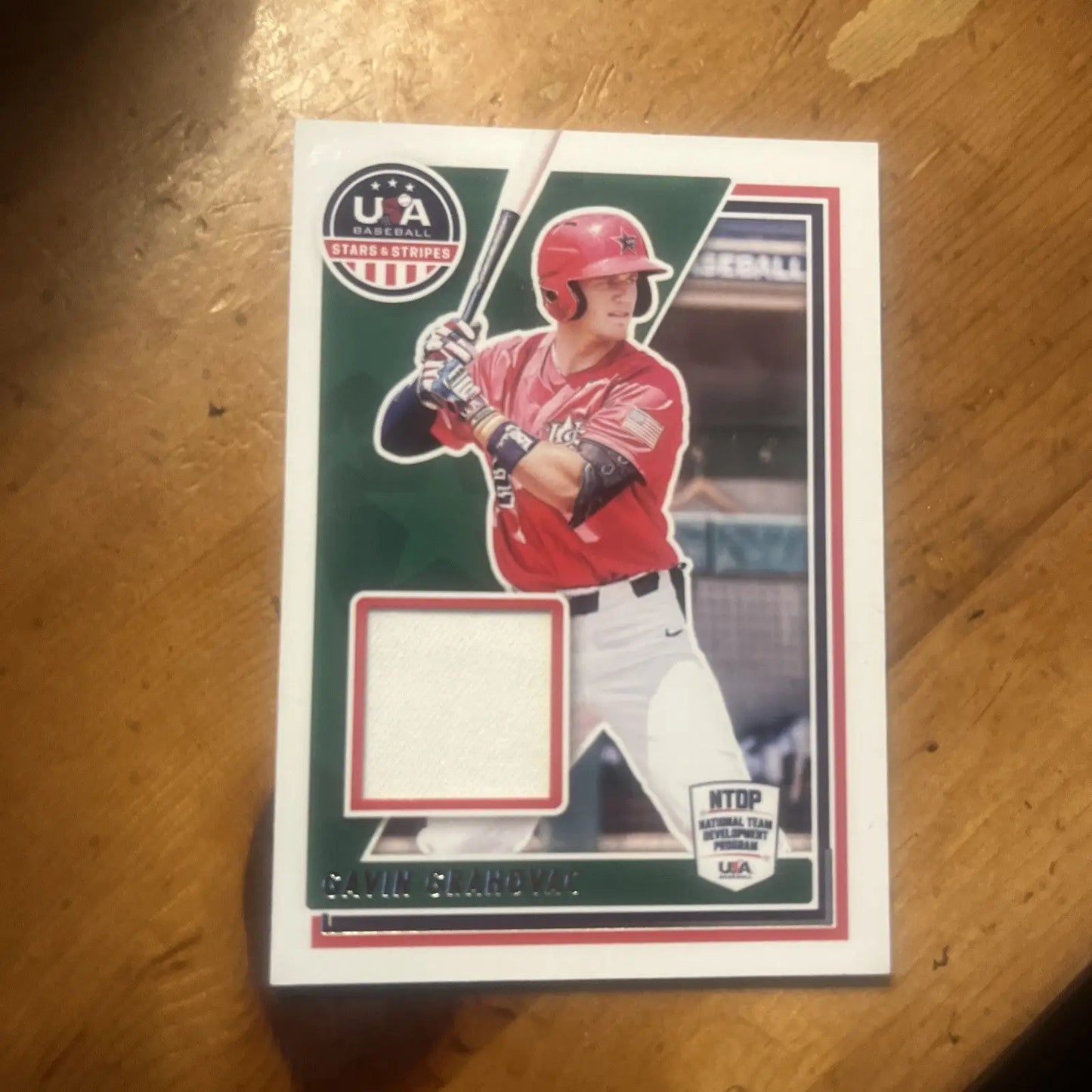 Gavin Grahovac 2022 USA Baseball trading card from Stars Stripes Development Team Jersey