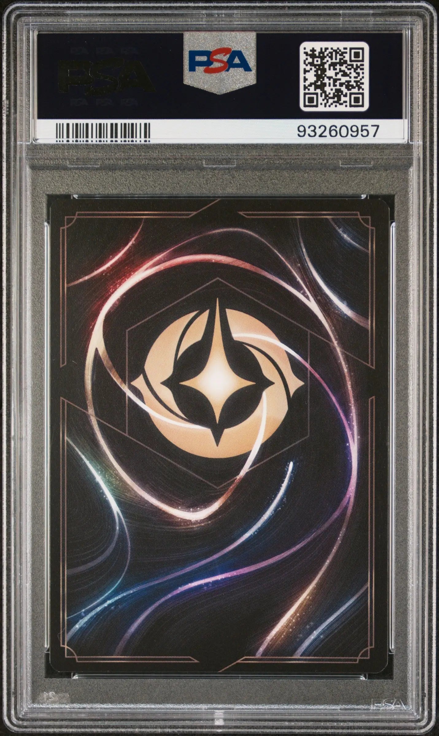 Graded Disney Lorcana Enchanted collectible card with stylized logo and swirling light patterns
