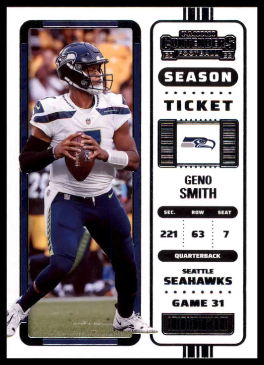 Geno Smith football card from Panini Contenders 2022 Seattle Seahawks product