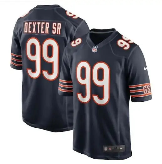 Dark blue Gervon Dexter Sr Chicago Bears Nike Game Jersey with number 99 on back