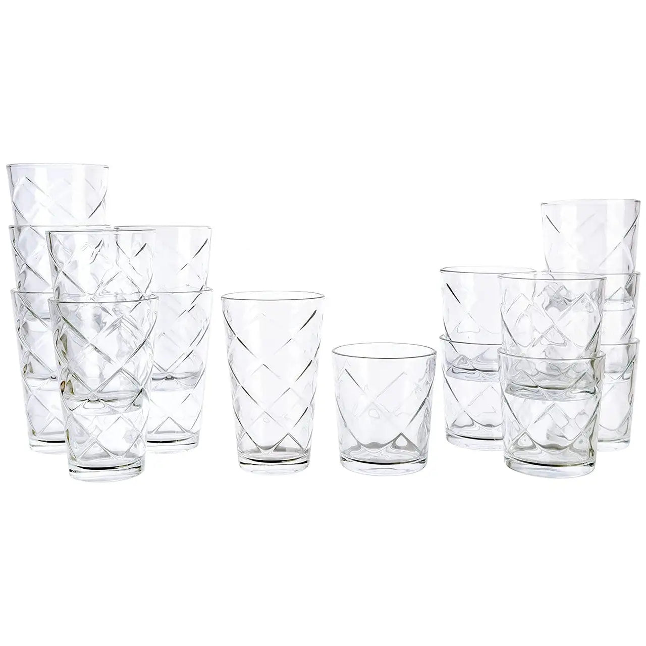 Gibson Home 16 Piece Lattice Glassware Drinkware Set - Drinkware