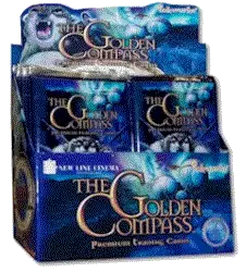 Display box for The Golden Compass trading cards in a factory sealed trading card box