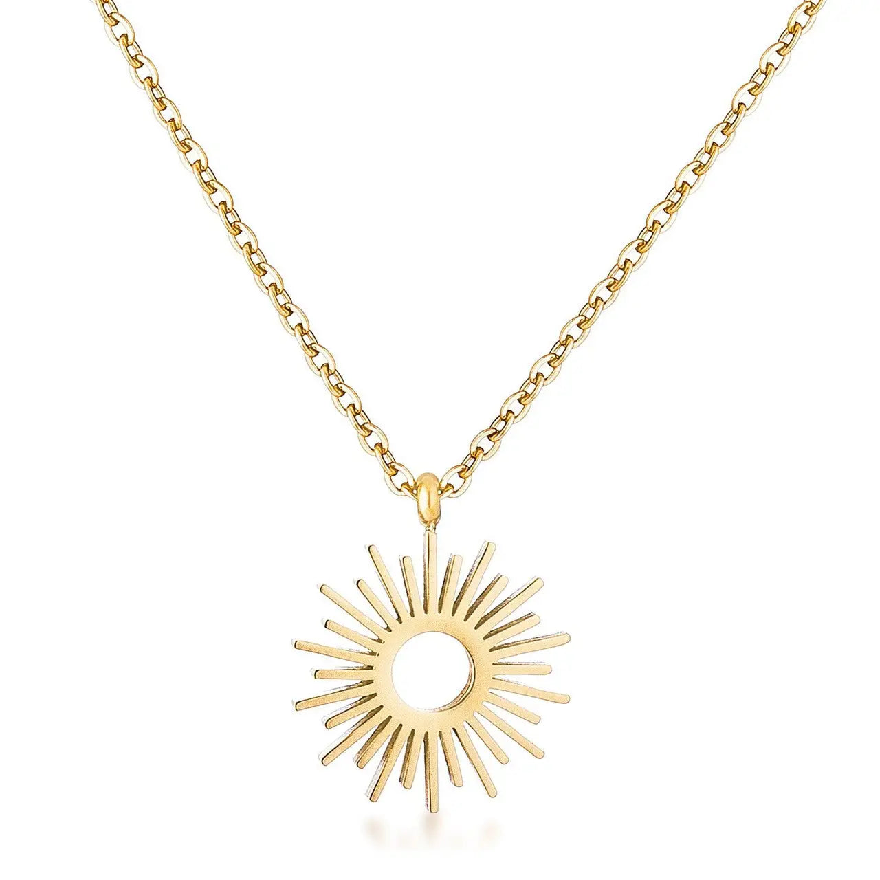 Goldtone Sunburst Necklace - Necklace