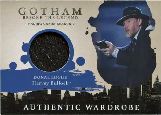 Gotham Season 2 trading card featuring Harvey Bullock with costume fabric embedded